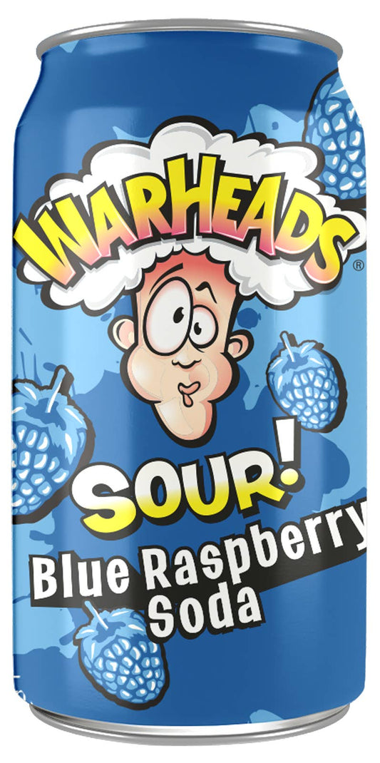 Warheads Sour! Soda - Blue Raspberry, 12oz Can